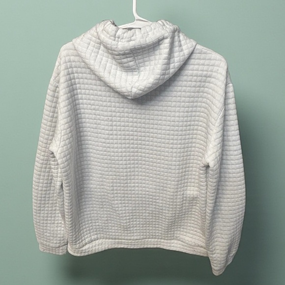 Vogue Men’s White pullover hoodie waffle style size Large Textured Hoodie - Picture 4 of 11